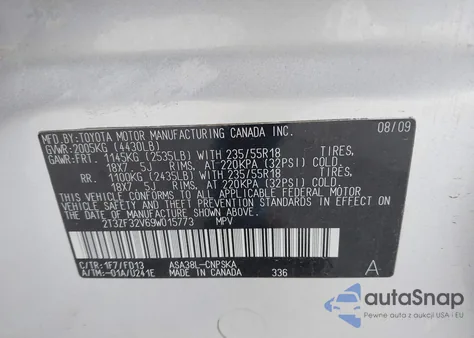 2009 Toyota Rav4 Sport from USA, damaged, VIN 2T3ZF32V69W015773